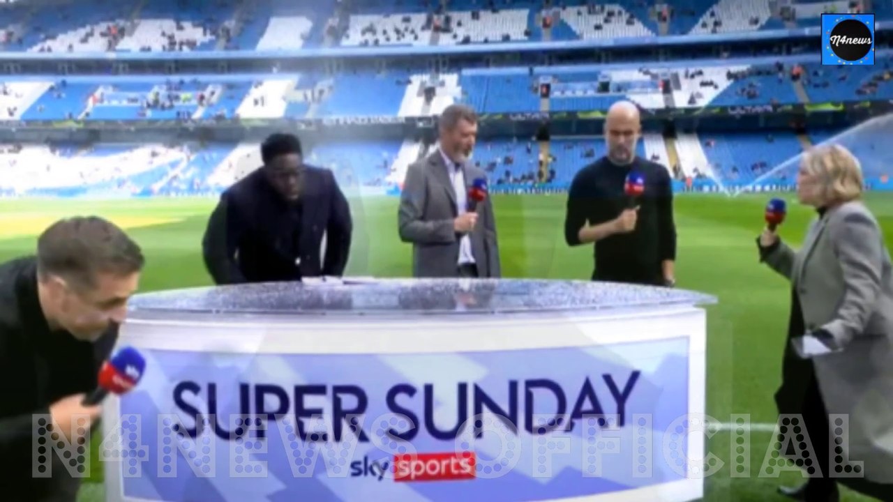 Sky Sports Team Sprayed by Sprinklers but Roy Keane Stands his Ground while Neville Bolts it