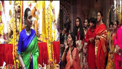 Kajol, Rani Mukerji attend Durga Puja celebrations