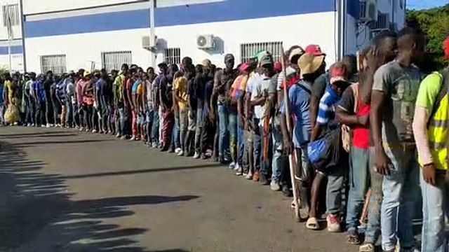 Largas filas se observaban esta mañana para acceder al mercado binacional de Dajabón y Juana Méndez