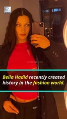 Bella Hadid's Iconic Moment  As She Dons Spray-Painted Dress