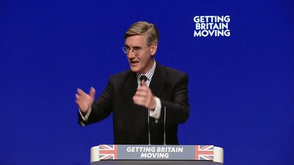 Rees-Mogg jokes about rail strikes and his hecklers