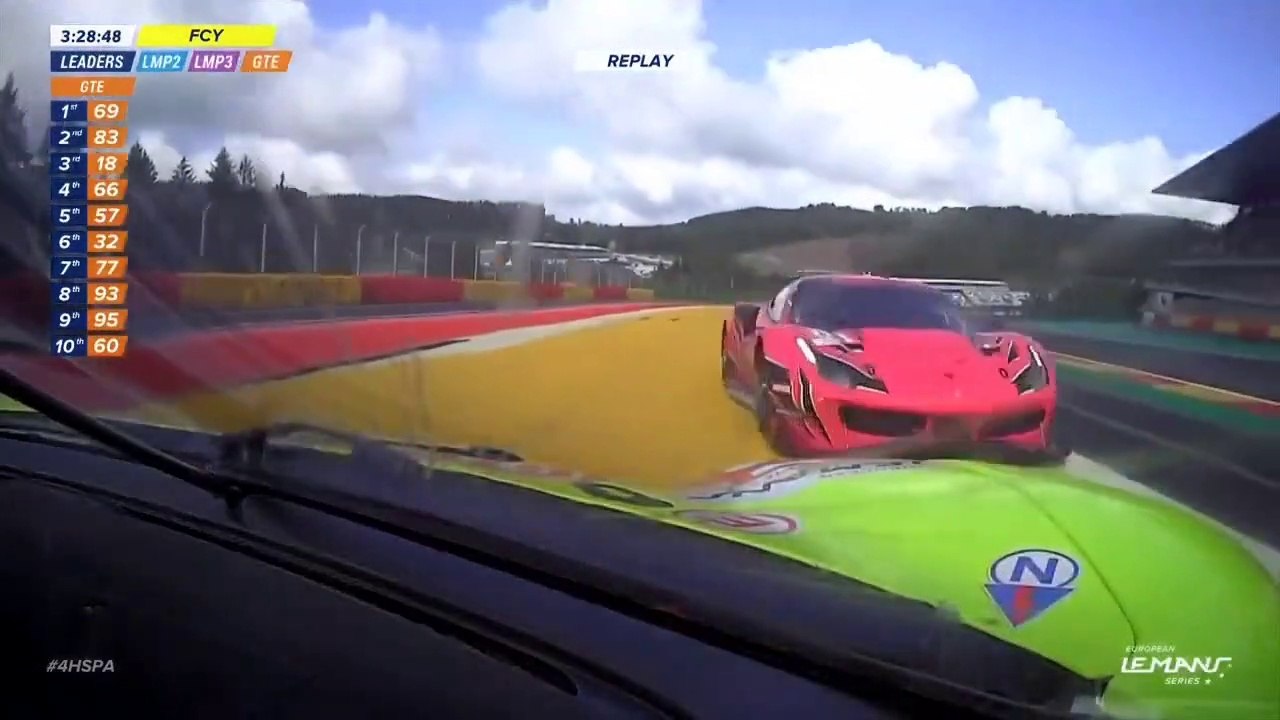 ELMS 2022 4H Spa Race Grünewald Scary Close Call Bovy At Top Raidillon