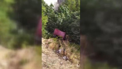 KAHRAMANMARAŞ - Evin bahçesine devrilen otomobilin sürücüsü yaralandı