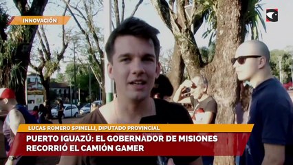 Puerto Iguazú el gobernador de misiones recorrió el camión gamer