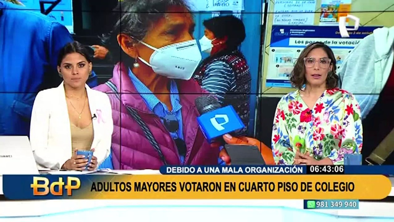 Adultos mayores tuvieron que subir cuatro pisos para ejercer su voto en colegio de Miraflores