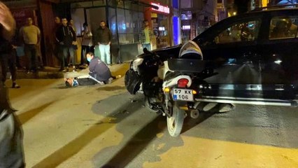 Son dakika yerel: Motosiklet cipe saplandı: 2 yaralı