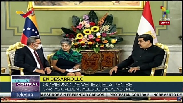 Presidente Nicolás Maduro recibe cartas credenciales de embajador de Egipto en Venezuela