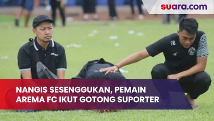 Download Video: Nangis Sesenggukan, Pemain Arema FC Ikut Gotong Suporter: Mereka Menyaksikan Aremania Tewas