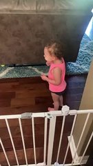 Baby Giggles When Chased by Great Dane Puppy Klaus