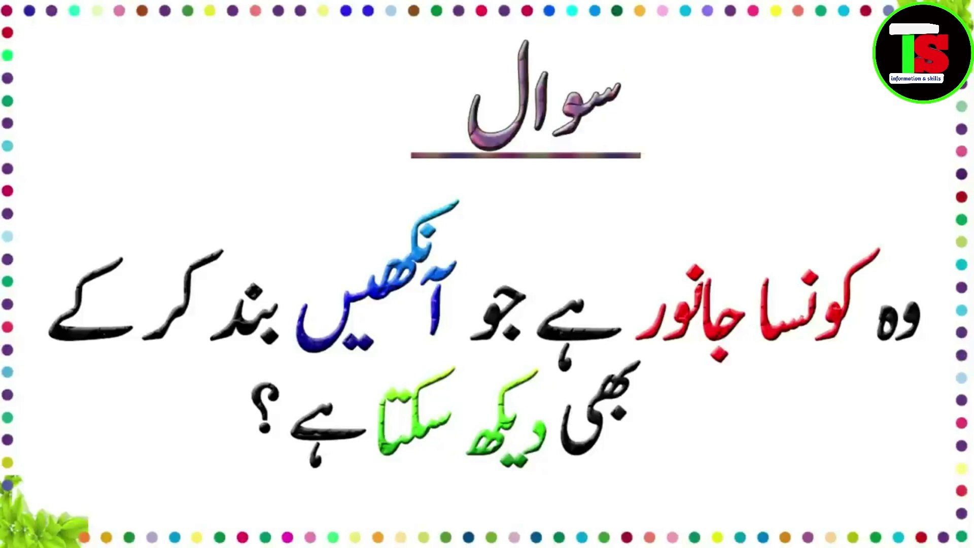 riddles in urdu with answers - urdu paheliyan with answer - paheliyan in  hindi with answer - video Dailymotion