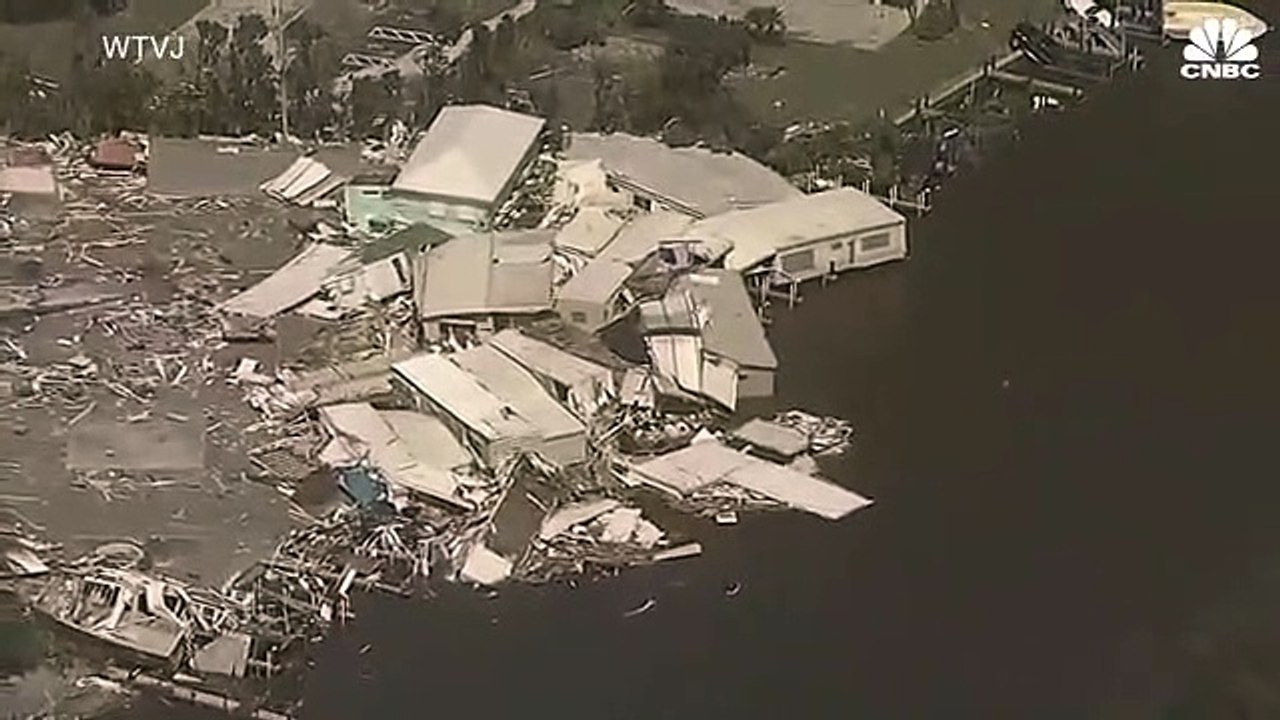 Aerial video shows Hurricane lan devastated the Sanibel Island Causeway