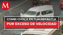 Transporte público choca y genera afectaciones viales en Tlalnepantla