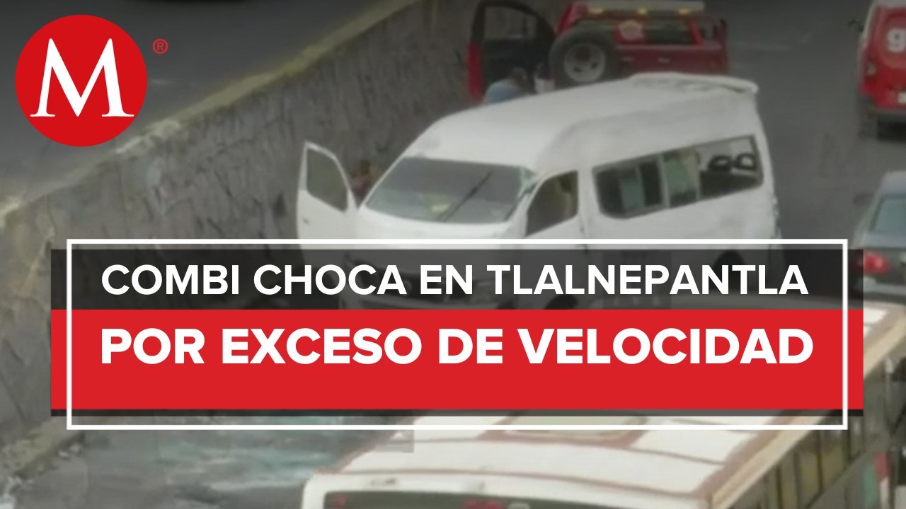 Transporte público choca y genera afectaciones viales en Tlalnepantla