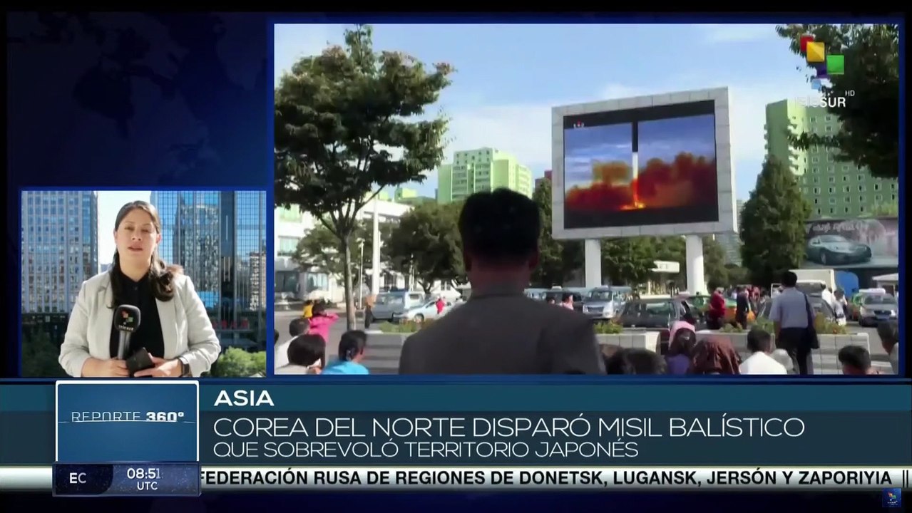 Corea del Norte dispara misil balístico que sobrevuela territorio japonés