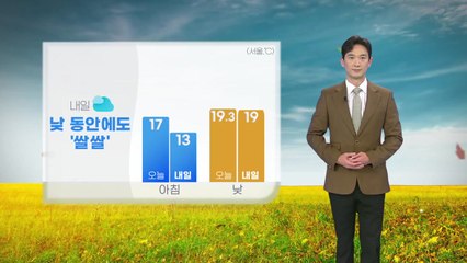 [날씨] 내일 낮 동안에도 쌀쌀...흐린 가운데 곳곳 비 / YTN