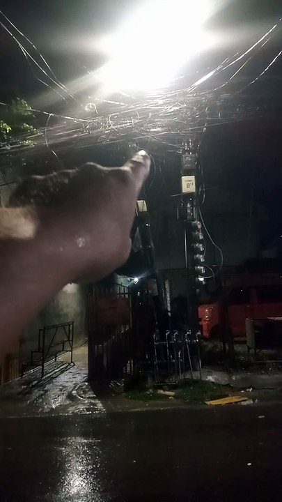 Electric Post Spark Caught on Camera