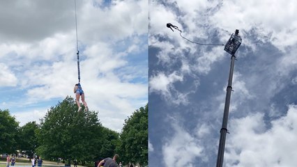 Suffolk woman screams like there's no tomorrow after slingshot ride shoots her up in the air