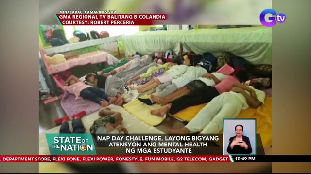 Nap Day Challenge, layong bigyang atensyon ang mental health ng mga estudyante | SONA