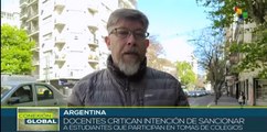 Gremios de docentes argentinos se manifiestan contra el hostigamiento estudiantil