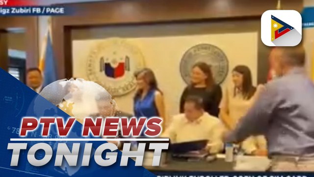 Speaker Romualdez, SP Zubiri ink enrolled copy of SIM Card Registration Bill, postponement of BSKE in Makati