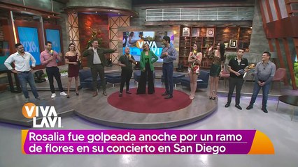 Rosalía es golpeada con un ramo de flores en pleno concierto
