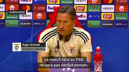 Groupe H - Schmidt : "Le match face au PSG n'est pas décisif"