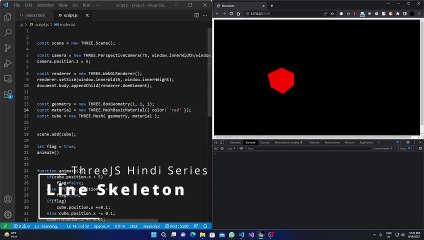 ThreeJS Hindi Tutorials for Beginners - 04 - Line Skeleton in ThreeJS