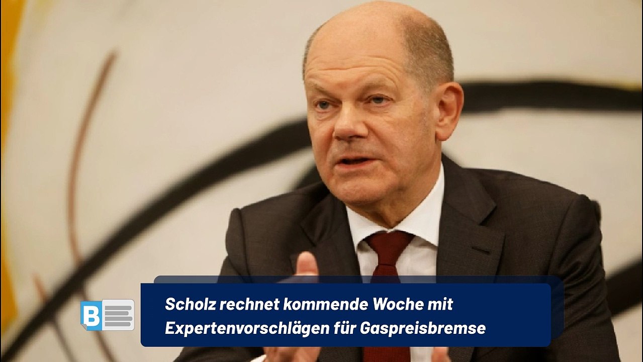 Scholz rechnet kommende Woche mit Expertenvorschlägen für Gaspreisbremse