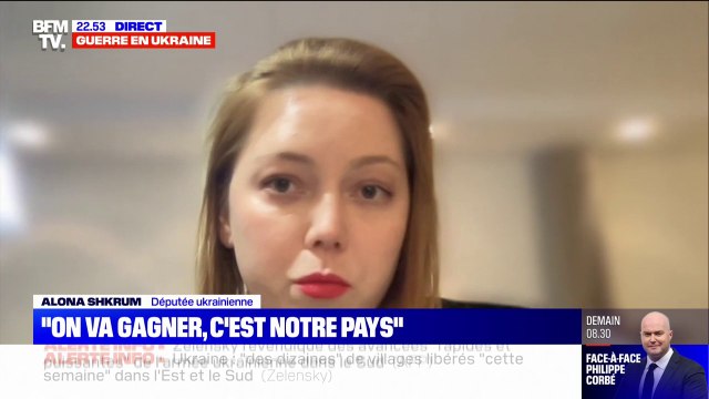 Alona Shkrum, députée ukrainienne: On va gagner, car c'est notre territoire, c'est notre pays, c'est notre vie, ce sont nos enfants