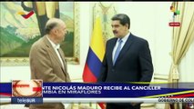 Pdte. Nicolás Maduro se reúne con el canciller colombiano en Palacio de Miraflores