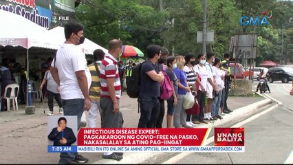 Infectious disease expert: Pagkakaroon ng COVID-free na Pasko, nakasalalay sa ating pag-iingat | UB