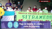 Empleados del Hospital de San Lorenzo protestan por cuatro meses sin salario e injerencia de diputados de Libre