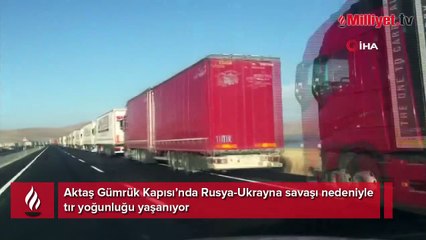 Aktaş’ta 7 kilometrelik TIR kuyruğu oluştu