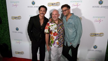 Tom Sandoval, Barrie Livingstone, Tom Schwartz attend the grand opening of "House of Barrie" in Los Angeles