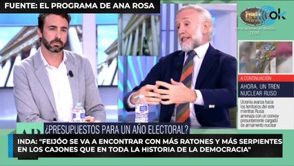 Inda: "Feijóo se va a encontrar con más ratones y más serpientes en los cajones que en toda la historia de la democracia"
