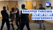 Photographer physically manhandled out of Tory conference