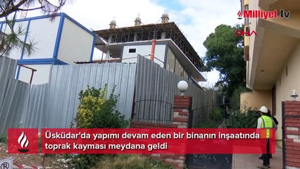 Üsküdar'da bina inşaatında toprak altında kalan işçi yaralandı
