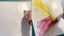 'It looks like ink dances on paper' - Artist beautifully paints flower using alcohol inks