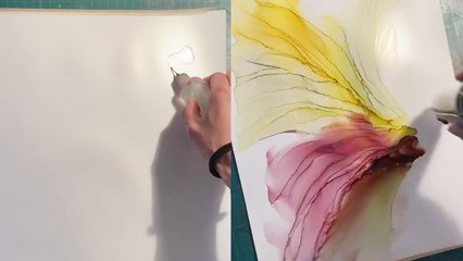 'It looks like ink dances on paper' - Artist beautifully paints flower using alcohol inks