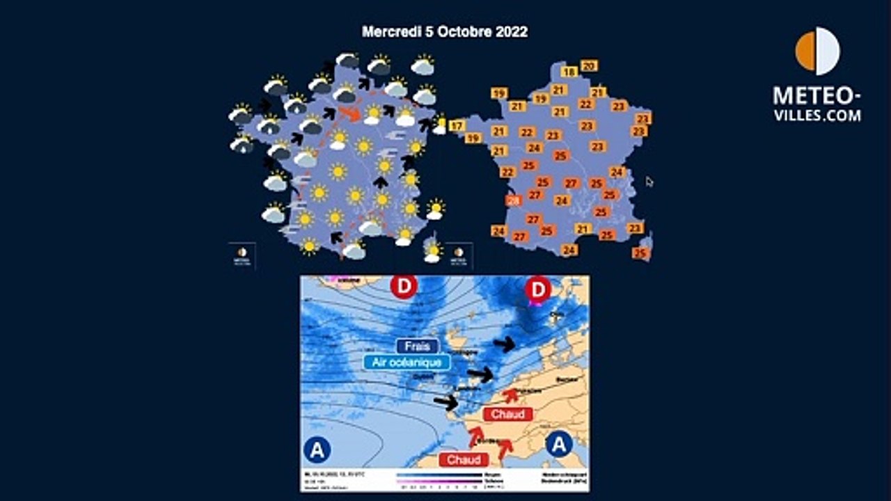 prévisions météo villes du mercredi 5 octobre 2022 Vidéo Dailymotion