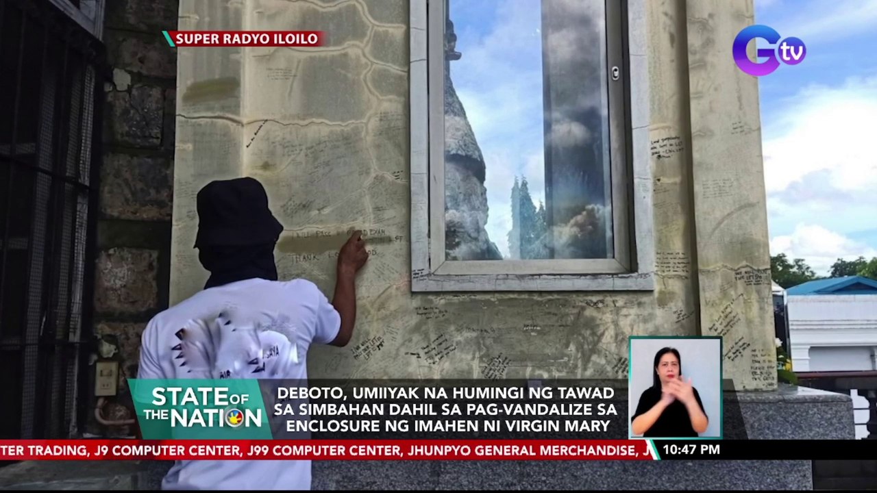 Deboto, umiiyak na humingi ng tawad sa simbahan dahil sa pag-vandalize sa enclosure ng imahen ni Virgin Mary | SONA