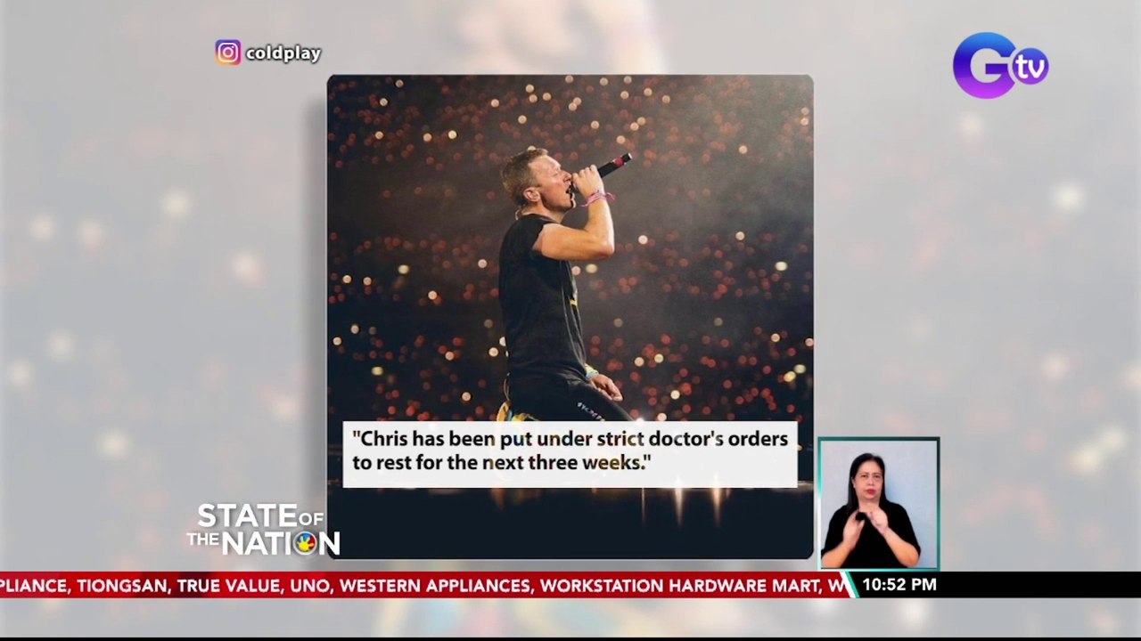 Chris Martin, may serious lung infection; dalawang Brazil shows ng Coldplay, kinansela | SONA