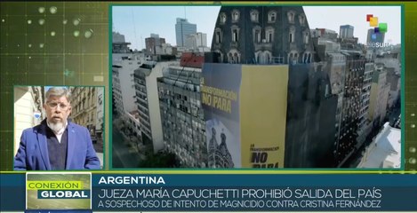 Jueza argentina restringe salida del país a sospechoso del intento de magnicidio