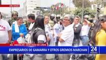 Cercado de Lima: Cientos de comerciantes de Gamarra marchan a Palacio de Gobierno