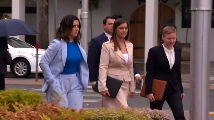 ACT Supreme Court views CCTV footage of Bruce Lehrmann and Brittany Higgins arriving at Parliament House