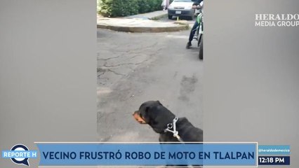 Ciudadano impide robo de moto