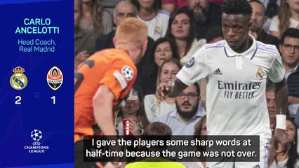 Ancelotti needed words at half-time to see Real beat Shakhtar