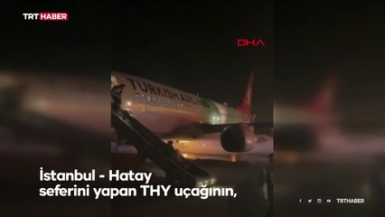 THY uçağının lastiği patladı