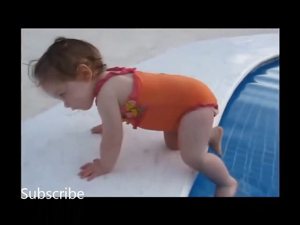 Funny Video For Kids - Funny BABY try to get the swimming POOL.mp4
