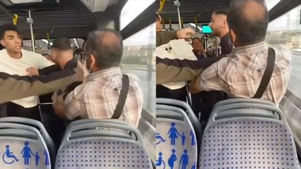 Metrobüste yüksek sesle konuşma kavgası 